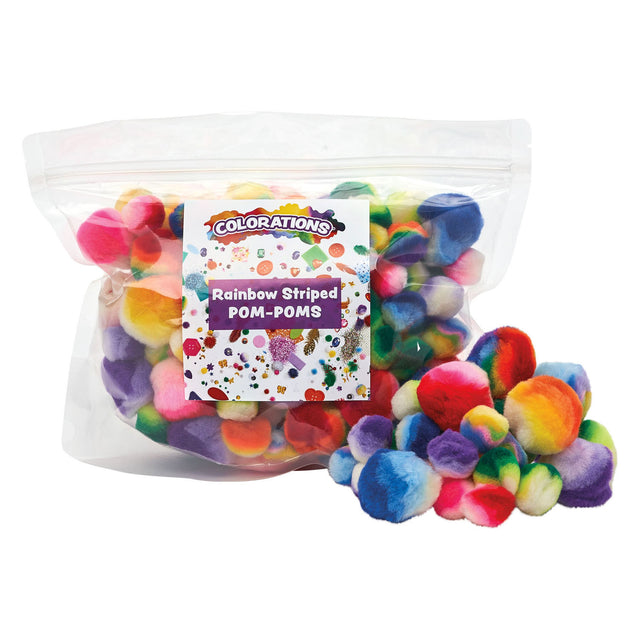 Coloraciones: pompones a rayas Regenboog, 180º.