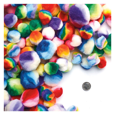 Coloraciones: pompones a rayas Regenboog, 180º.