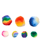 Coloraciones: pompones a rayas Regenboog, 180º.