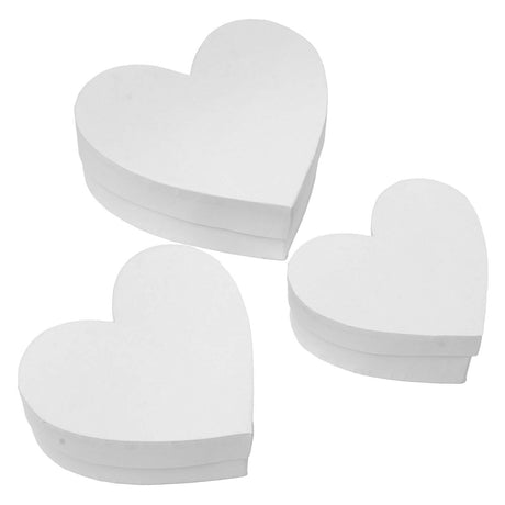 Coloraciones - cajas de papel maché en forma de corazón, 3 uds.