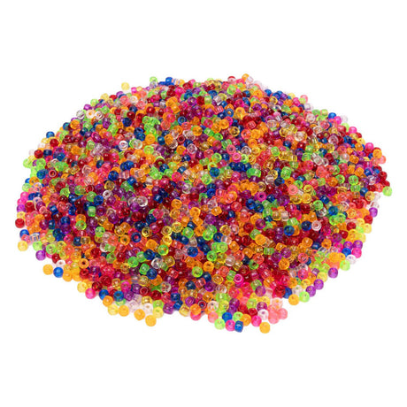 Coloraciones - pequeñas cuentas pony - transparentes, 4 x 6 mm, 500 gr.
