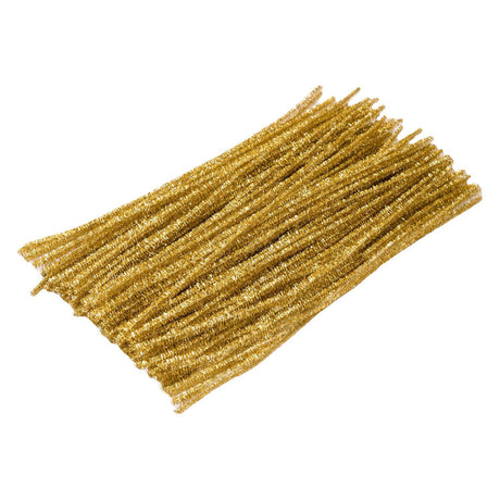 Coloraciones - alambre de chenilla metálico dorado, 100 uds.
