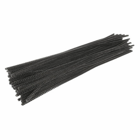 Coloraciones - alambre de chenilla negro, 100 uds.