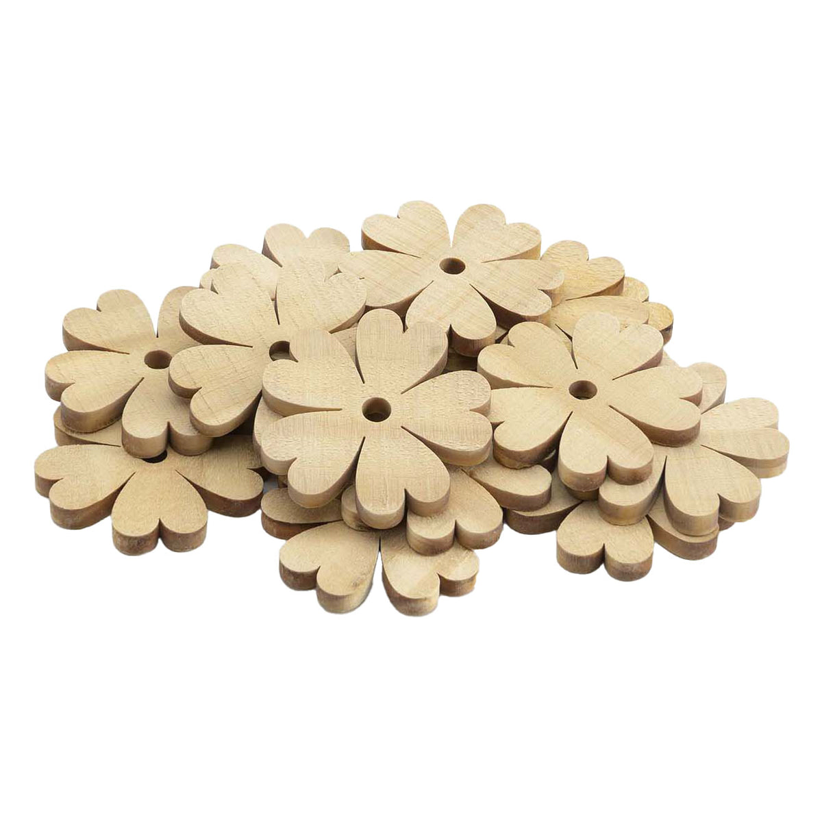 Flores grandes de madera, 20 uds.