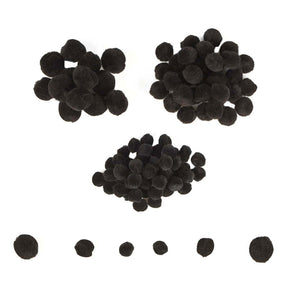 Coloraciones - mini pompones negros, 100 uds.