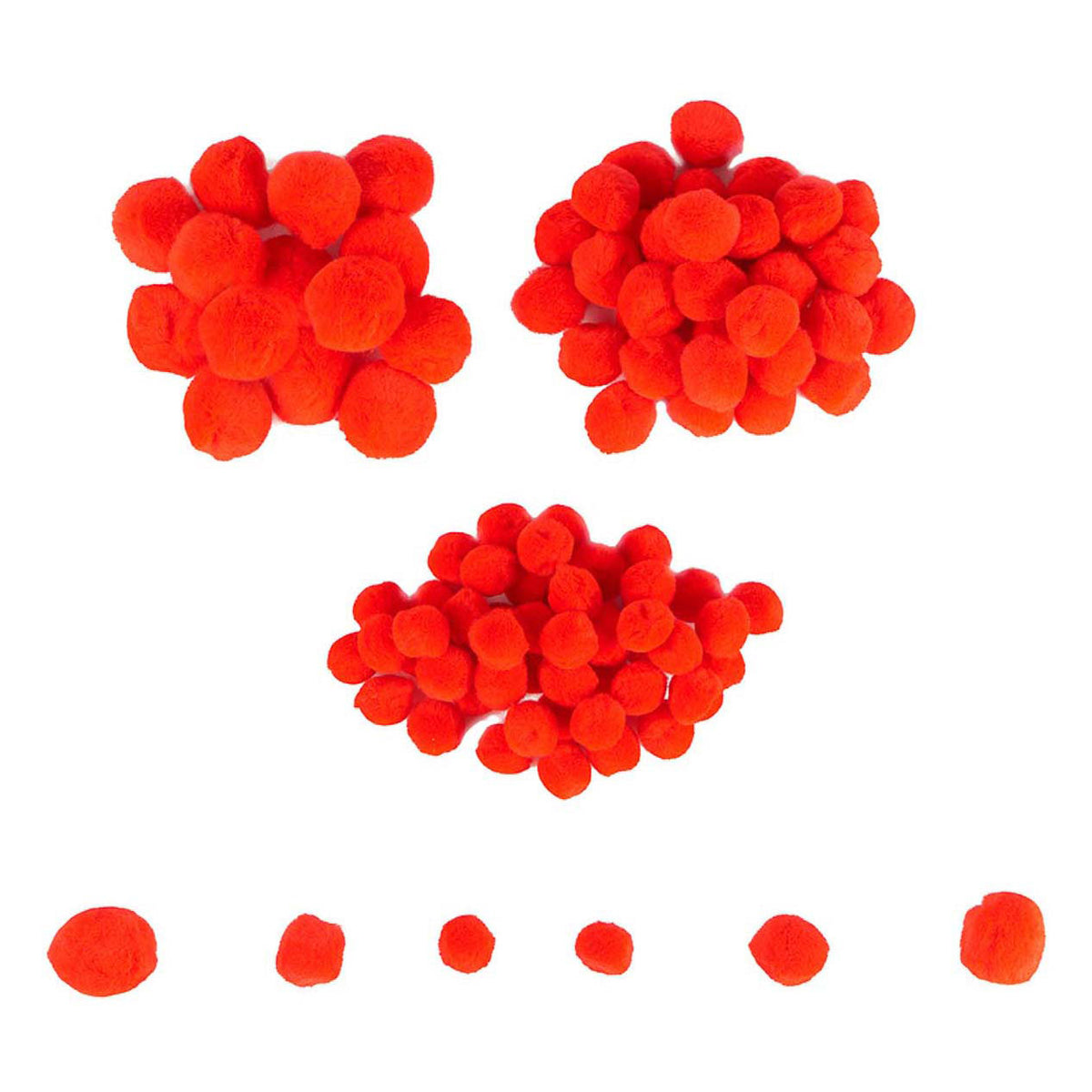 Coloraciones - mini pompones rojos, 100 uds.