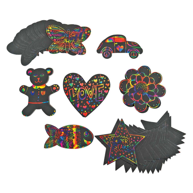 Coloraciones - formas de figuras para rascar, 98 uds.