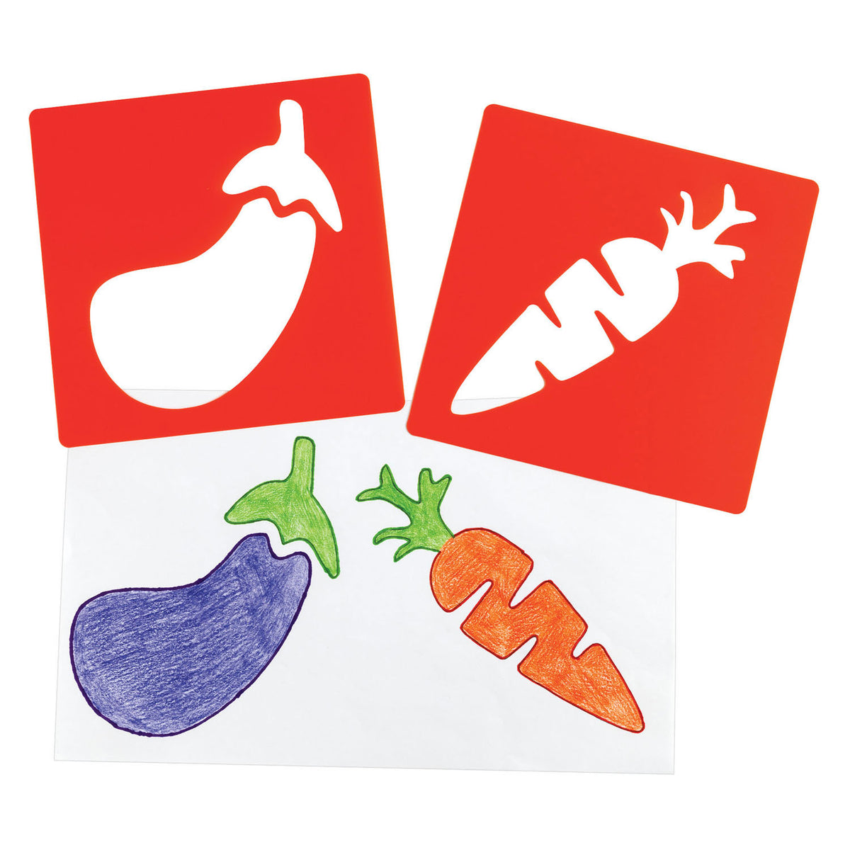 Coloraciones - plantillas de frutas reutilizables - 12uds.