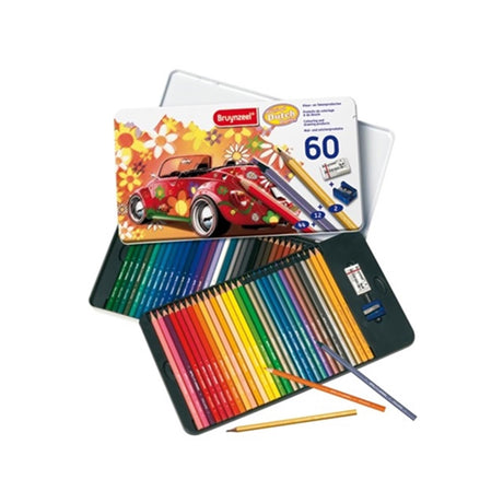 Lápices de colores Bruynzeel 60 piezas + sacapuntas borrador