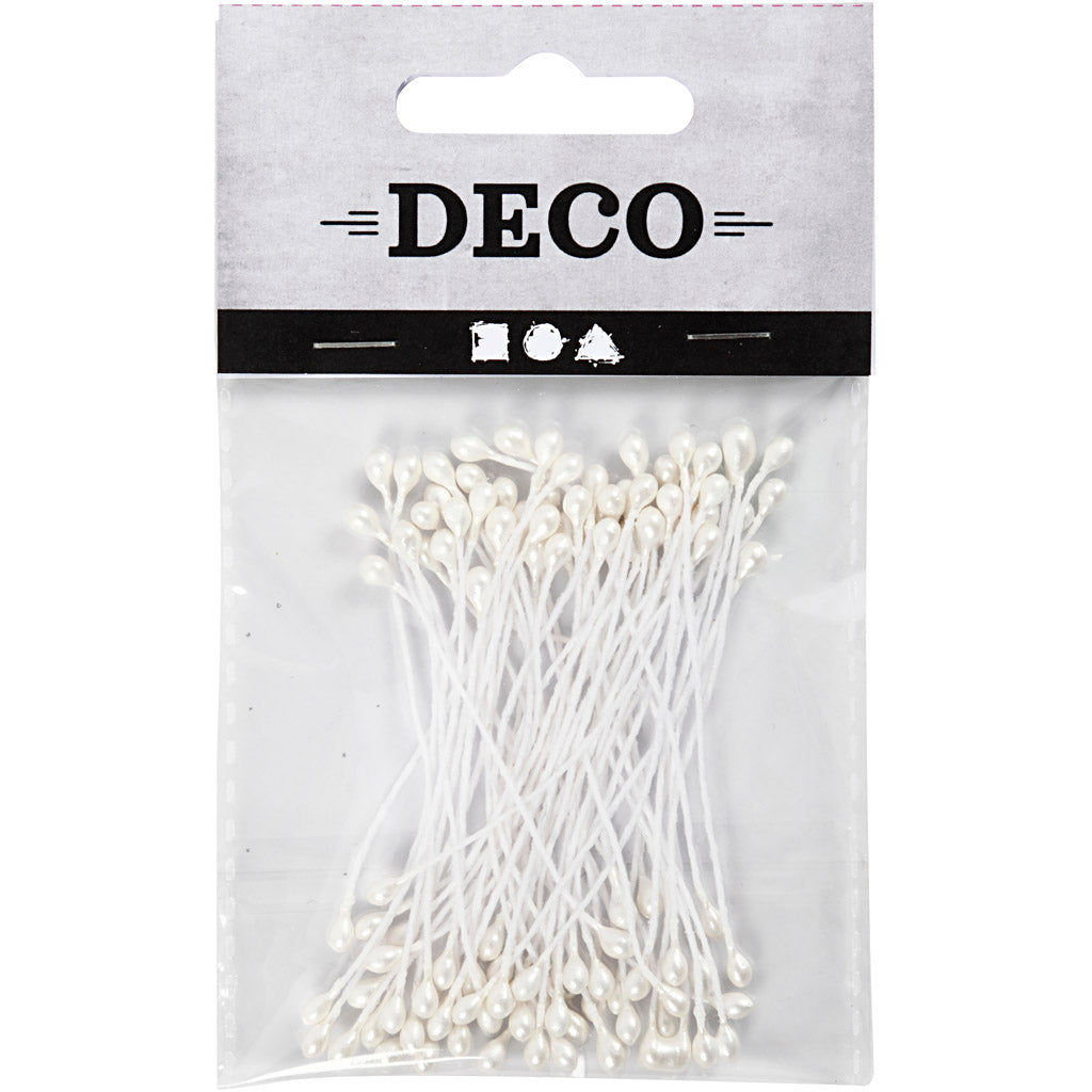 Creativ company cc estambres de flores 6 cm blanco 100 piezas