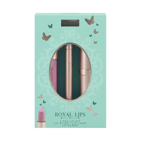 Set de regalo de belleza Sence kit de labios de 3 piezas royal chic - lápiz labial delineador de labios brillo de labios