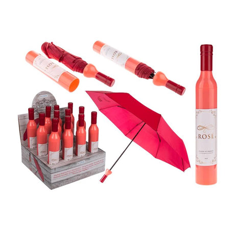 Out of the blue paraguas plegable botella de vino rosado ø90cm