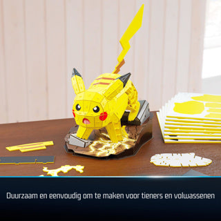 4d build, pokémon pikachu, set de modelos 3d, pokémon coleccionables, colección inicial de oficina, decoración de escritorio, juguetes de construcción, rompecabezas 3d, 201 piezas
