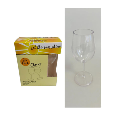 Juego de copas de vino plástico 2 piezas 330ml