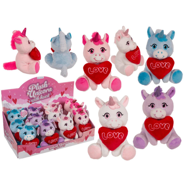 Ootb peluche unicornio con corazón 16x11cm