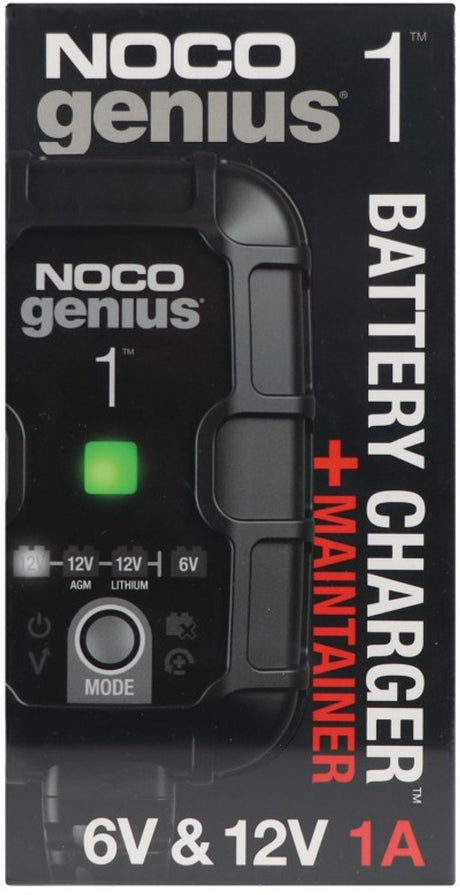 Cargador de batería noco genio1eu - 1 amperio - 6 12 voltios - completamente automático - carga y mantiene - cargador lento