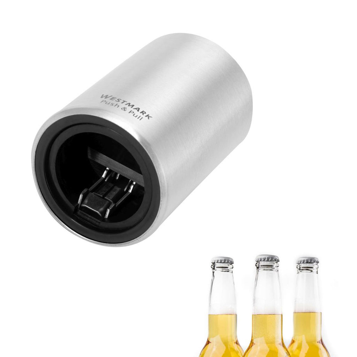 Abrebotellas Westmark push pull plástico aluminio 53x53x80mm