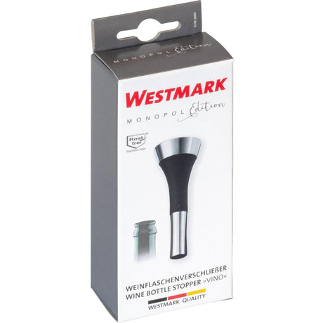 Tapón para botella de vino Westmark, edición monopolo, silicona de acero inoxidable, vino, negro plateado, 61963360