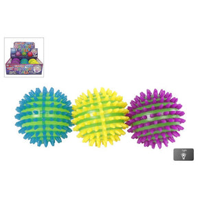 Pelota rebotadora con pinchos y luz 9cm
