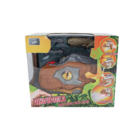Dinoworld marioneta de mano dinosaurio con vapor luz y sonido 17cm