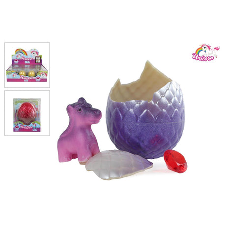 Huevo de unicornio con unicornio en crecimiento y diamante 8cm 6 surtidos