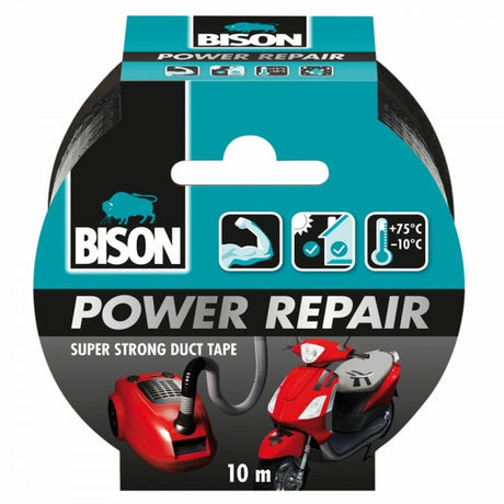 Cinta de reparación Bison power negra 10m x 4,8cm