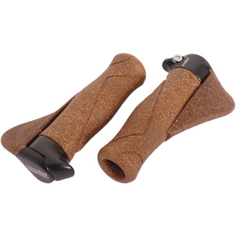 Mango de bicicleta con mango ergonómico de 130 mm, corcho de duración y aluminio, marrón negro, espesor de 34 mm, 235 g
