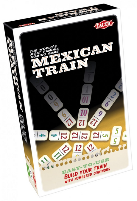 Tactic Mexican Train – juego de mesa – edición compacta – clásico juego de dominó – a partir de 7 años – 2 o más jugadores