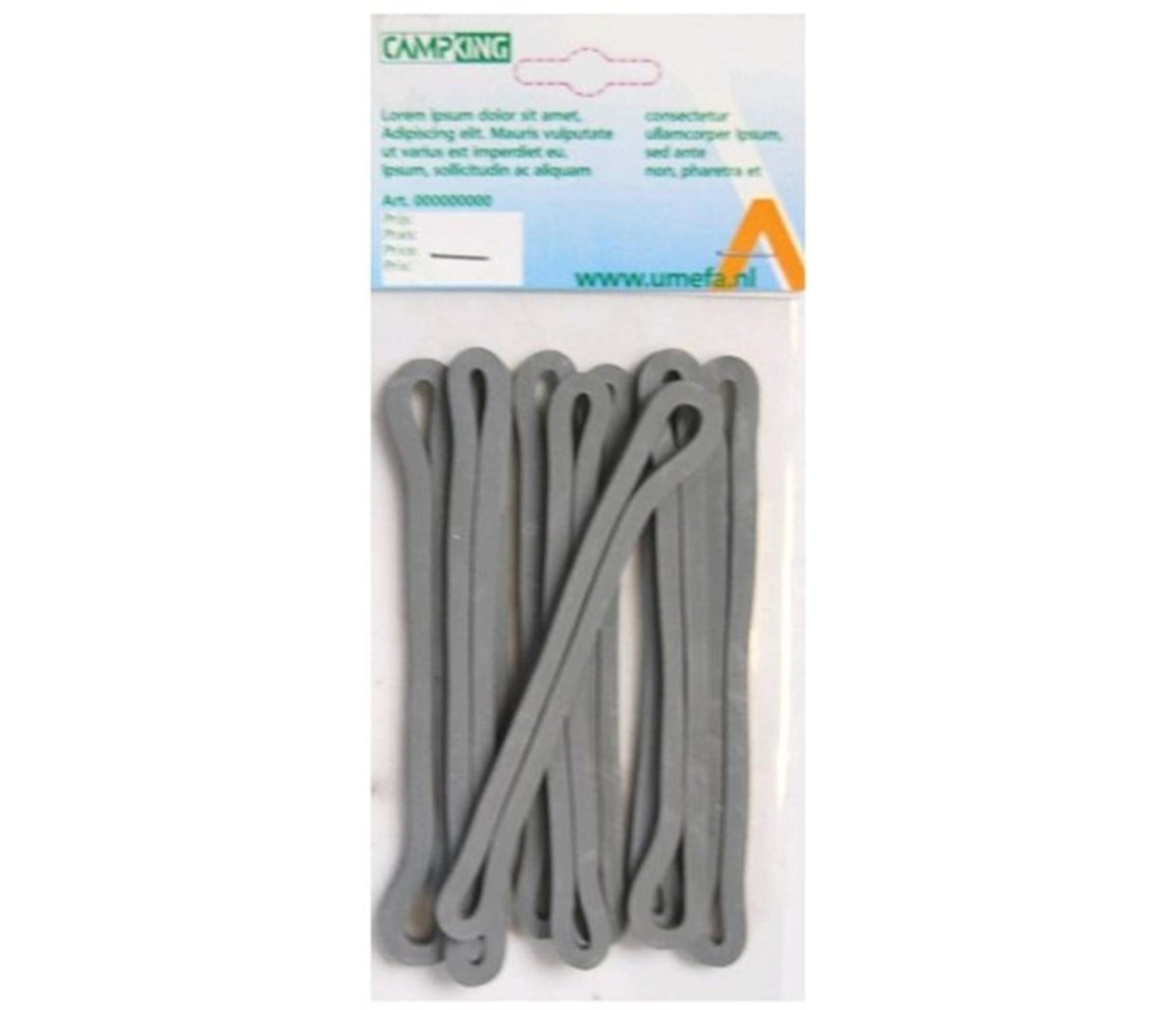 Gomas camping gris 13x0,5x0,5cm 8uds