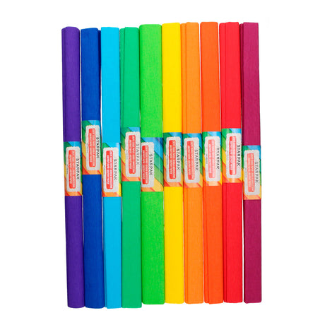Arcoíris de papel crepé, juego de 10 colores