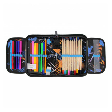 Estuche con accesorios fútbol azul, 25 uds.