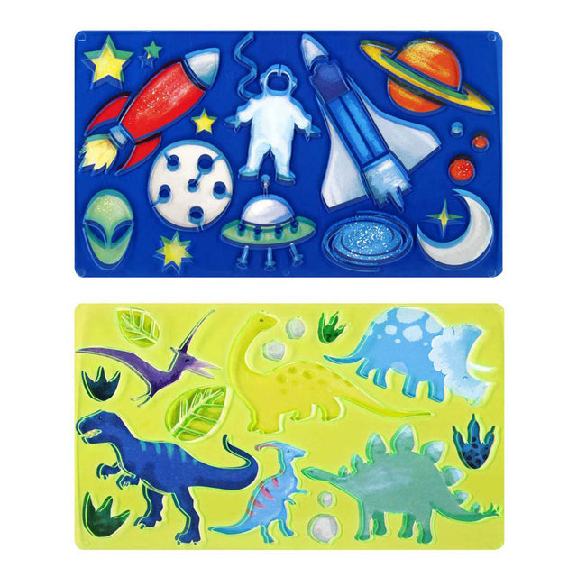 Plantilla de dibujo dinosaurios, cosmos.