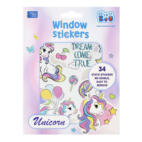 Vinilos para ventana unicornio, 16x21cm