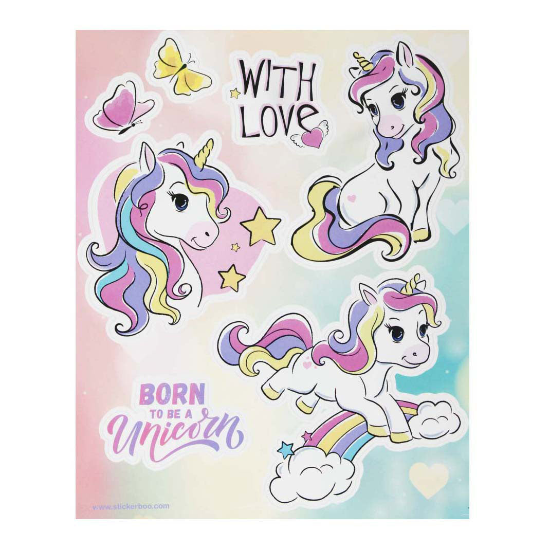 Vinilos para ventana unicornio, 16x21cm