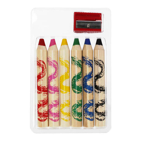 Crayones tipo lápiz jumbo, 6 uds. + sacapuntas