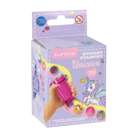 Sello adhesivo unicornio, 160ud.