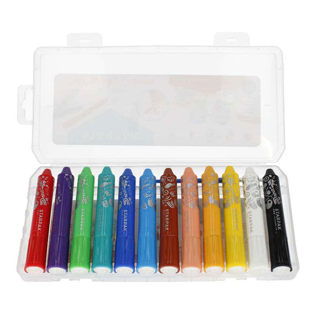 Crayones giratorios suaves y sedosos, 12 colores