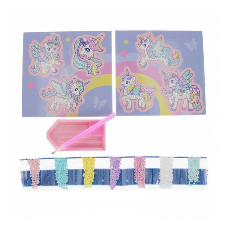 Set creativo mosaico de diamantes unicornio, 6 piezas.