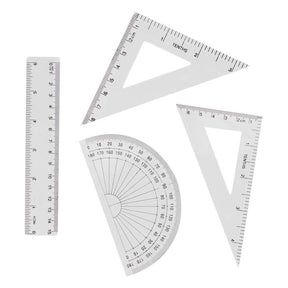 Juego de geometría 15 cm, 4 piezas.
