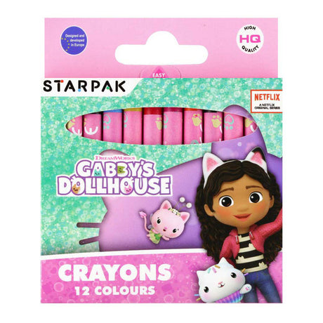 Crayón de cera La casa de muñecas de Gabby, 12 colores.