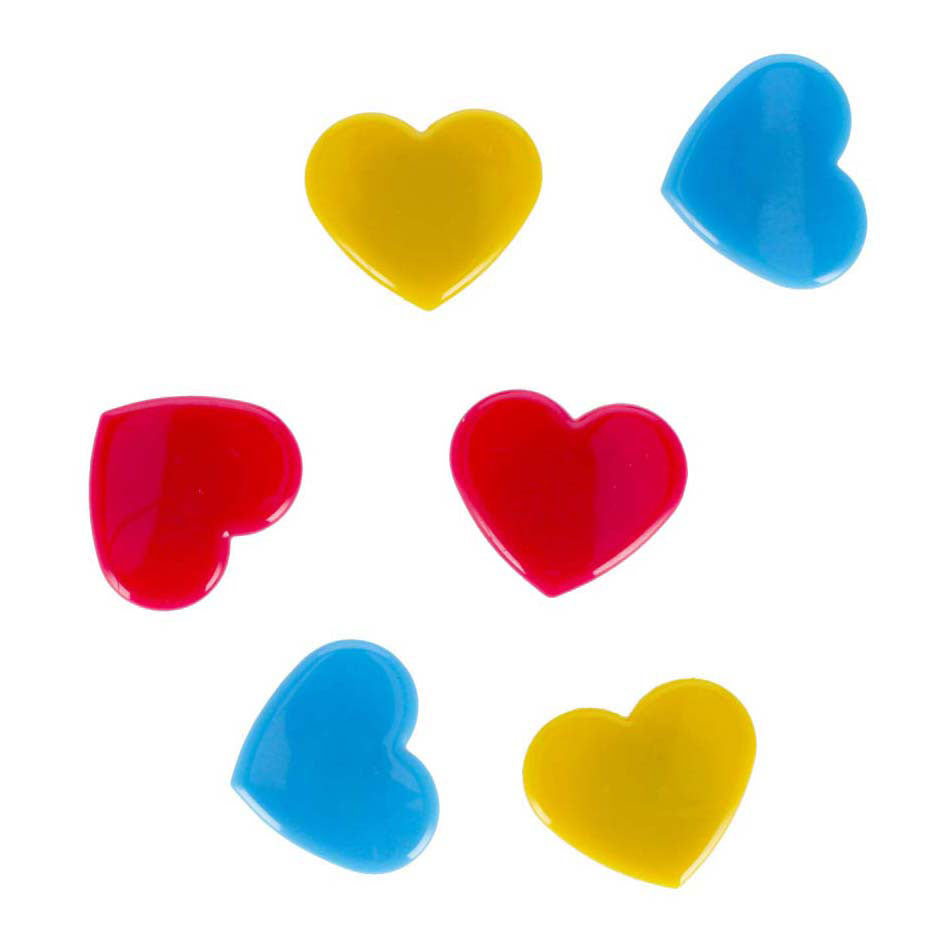 Imanes corazón, 6 uds.