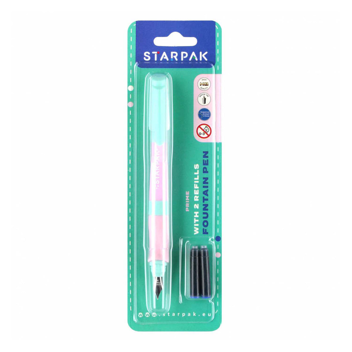 Pluma estilográfica con 2 recambios.