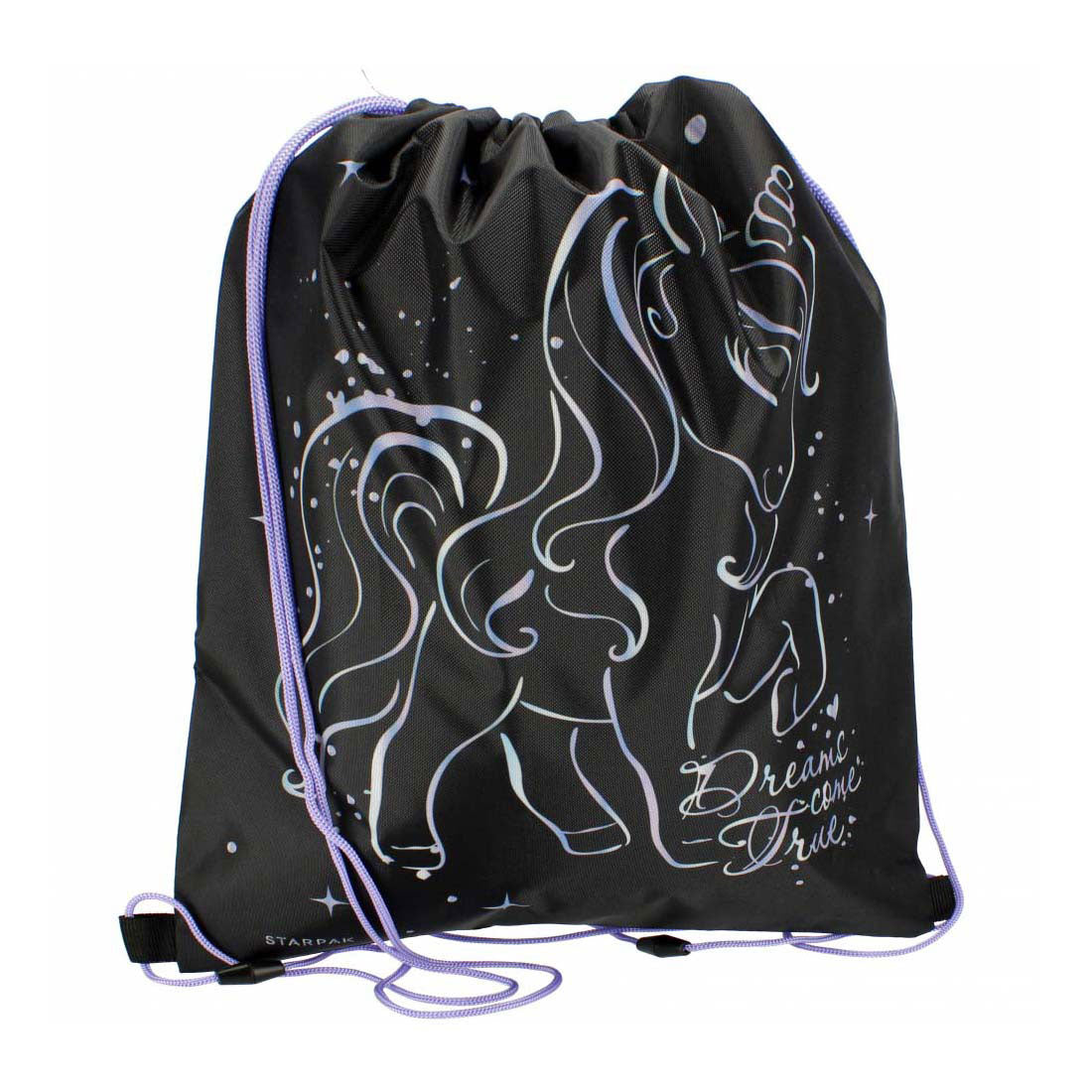 Bolsa de gimnasio unicornio negro