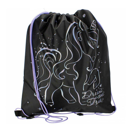 Bolsa de gimnasio unicornio negro