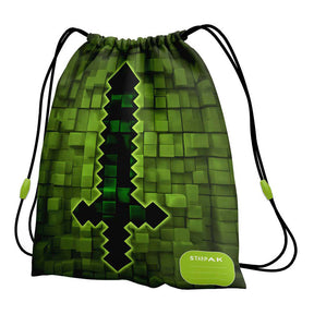 Bolsa de gimnasio pixel espada verde