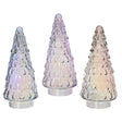 Decoris árbol de Navidad decorativo de cristal con efecto iridiscente iris plata iris blush rosa iris lila brisa dia10,8x23,5cm