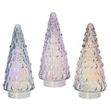 Decoris árbol de Navidad decorativo de cristal con efecto iridiscente iris plata iris blush rosa iris lila brisa dia10,8x23,5cm