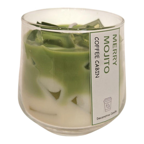 Vela perfumada atmósfera mansión en vaso merry mojito blanco verde 8,4x11,5cm