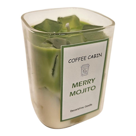 Vela perfumada atmósfera mansión en vaso merry mojito blanco verde 6x8cm