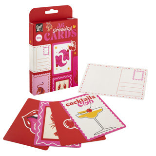 Tarjetas A6 30 unidades rojas, 10,5x14,8 cm | 4 piezas